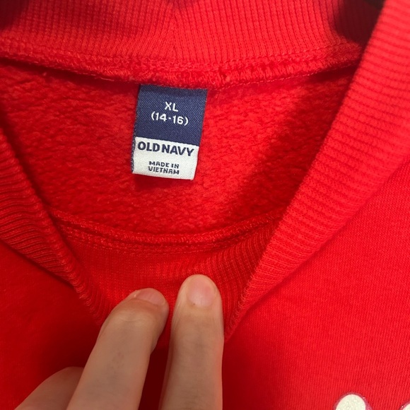 Old Navy Red Crew Neck Sweater with Love Embroidery - Picture 3 of 3